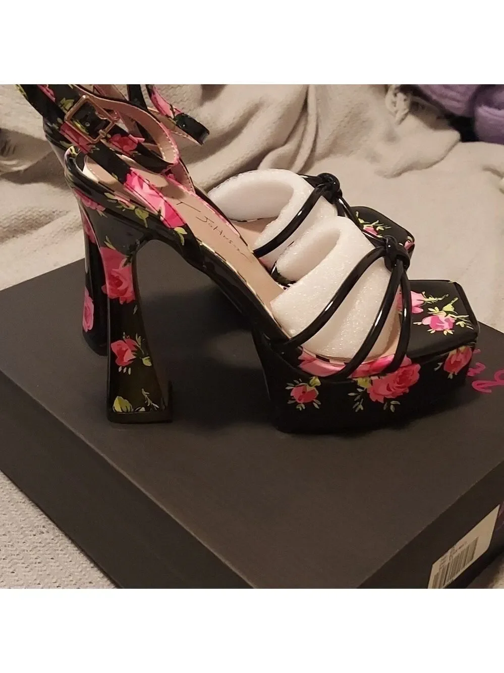 Betsy Johnson Tiky Platform Heels Black Multi